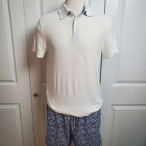 Vilebrequin Swim Shorts W/ Terry Polo Mens US XL Lined Floral Sea‎ Pattern Blue